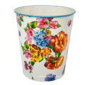 Round Plastic Flower Printed Open Top Dustbin (B06-2018-7)